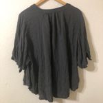 Free People Relaxed Boho Flowy Gray Peasant Blouse - Size Small Photo 2