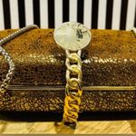 Henri Bendel Gold Crackle Party Box Clutch with Crossbody Chain Evening Bag Photo 3