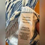 Chico's Chico’s Blue Short Sleeve Top Brushstroke Abstract Art All-Over Print Shirt 3 Photo 6