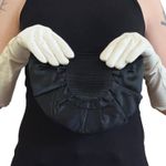 Timmy Woods Beverly Hills Collection Vintage Satin Ruffle Crossbody Evening Bag Black Photo 1