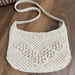 Vintage 70s Macrame Shoulder Sling Bag Boho Photo 0