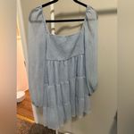Altar'd State Altar’d State Light Blue Harley Smocked Longsleeve Mini Dress size medium NWT Photo 7