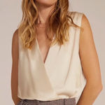 NWT Favorite Daughter The Sleeveless Date‎ Blouse Bodysuit Champagne Cream Sz L Size L Photo 0