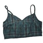 Boohoo womens Green Black Plaid Crop Top Sz 2 Photo 1