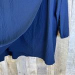 Peck & Peck  SZ. Small Navy Blue Crewneck 3/4 Sleeve w/a Crossover wrap S… Photo 4