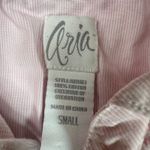 Aria  Pink Floral‎ Embroidered Cotton Robe Small 3/4 Sleeve Pockets Button Front Photo 4