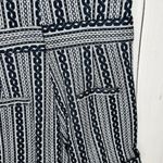 TCEC  Women Tapestry Romper Navy White Sz L Inseam: 4" Cuffed Pockets Photo 11