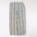 Denim & Co Naturals Blue Stripe Wide Leg Linen Blend Elastic Waist Pant Size MT Photo 2