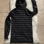 Lululemon Stride Jacket Women 6 Black Gray Striped Hoodie Thumbholes Full Zip Photo 8