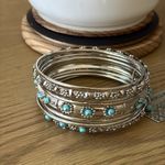 Cost Plus World Market Silver and Turquoise Bangles Photo 2