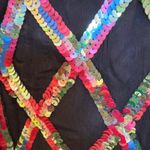 Vintage Sweelo Sequin Jacket Multicolor Diamond Pattern Party Top S Black Photo 5