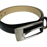 Vintage Ann Taylor Loft Black Leather Minimalist Belt Size Medium Photo 0