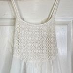 l*space L Aloha Mini Dress Crochet Fringe Floral White Coverup Summer Size Medium Photo 4