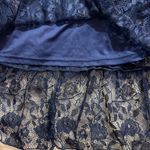 Miami NWT Mi Ami Navy & Black Floral Lace Ruffle Tier Midi Dress – Size Small Photo 12