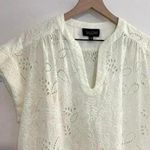 SALONI | Ashley B Cut Out Floral Eyelit Cup Sleeve Mini Dress Swim Cover, Size M White Size M Photo 3