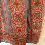 INC International Concepts Tan And Orange Embroidered/Beaded Dress Size Medium Photo 4