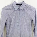 ZARA  Blue and White Button-Down Shirt Photo 10