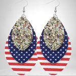 Boho American Flag Statement Earrings Photo 2