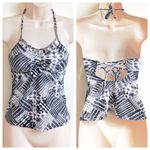 SO 🆕  tie dye black halter tankini swim top xs Photo 1
