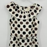 Kate Spade dress 100% silk ruffle collar belted polka dot sheath brown cream 6 Photo 2