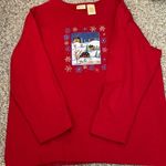 Vintage Bobbie Brooks holiday sweatshirt. Let it snow! Size XL Red Photo 0