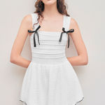 Cider  mini dress white with black bows Photo 0