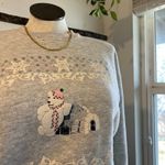 Hanes Vintage 90s USA Gray Holiday Xmas Polar Bear Crewneck Sweatshirt Size Large Photo 1