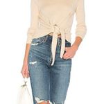 Lovers + Friends Skye neutral front tie ribbed knit sweater women’s size XL Photo 0