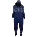 Unichill Nordic Navy Fair Isle Sweatshirt One Piece Jumpsuit Onesie Unisex Sz S Blue Photo 2