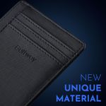 Slim Minimalist Front Pocket RFID Blocking Leather Wallets for Men and Women - Galaxy Black Photo 4