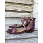 Lucky Brand Purple Leather Woven Ankle Strap Block Heel Sandals Size 9.5M Photo 2