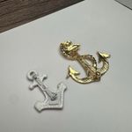 Enamel Nautical Ship Anchor Lot Of 2 Brooch Pin Photo 10
