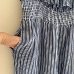 American Eagle  Blue and White Striped Tube Top Romper Photo 3