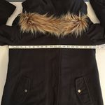 INC black jersey knit hooded jacket sherpa lined removable faux fur collar Size M Photo 13