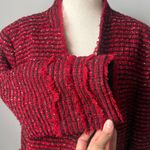 Ann Taylor  Red and Black Jacket Sise 14 Women’s Tweed Blazer with Fringe Photo 5