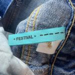 Garage  Womens Two Tone Festival 3" Jean Shorts Medium Blue Denim Cut Off Size 28 Photo 9