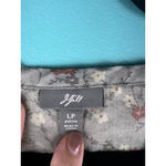 J.Jill  Ruffle Front Floral Blouse LP Petite | 100% Ramie Green Sleeveless Button Photo 1