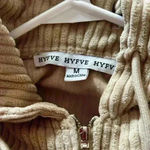 HYFVE  Cropped Corduroy Hooded Jacket Zipper Front Light Tan Beige Medium Photo 1