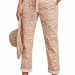 Anthropologie  The Wanderer Boyfriend Trendy Casual Pants Leopard Utility Trouser Photo 0