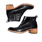 Kork-Ease  Black Leather Ankle Boots Block Heel Side Zip Women's Size 8M Photo 2