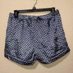 Silk Blue Polka Dot Button Down Shirt and Shorts Pajama Set Size Medium/ M Photo 2