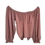 Ava James Off Shoulder Blouse Sparkly Light Pink Open Back S Photo 0