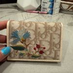 Christian Dior 2000s Paris Monogram Embroidered Floral Wallet Cardholder Photo 1