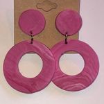 Pink Retro Boho Clay Statement Earrings Photo 1