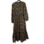 ASOS  Modest Long Sleeve Floral Tiered Black Yellow  Maxi Dress 12 NEW with Tags Photo 5