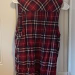 Garage Red and blue plaid sleeveless button down. Size M from . Photo 1