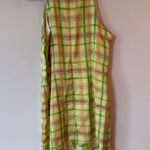 CDC Sleeveless Floral Plaid Mini Dress 100% Silk Yellow Women's Size 6 Photo 1