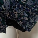 B Darlin B.DARLIN Fit n Flare Dark Floral Dress Sz 5 Blue Ruching Fairy Grunge Skater Photo 8
