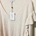 John + Jenn women's ruffle draped trim v-neck crop sweater blouse Photo 2