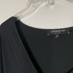 Lafayette 148 black vneck drawstring casual short sleeve dress w pockets Large Black Photo 1